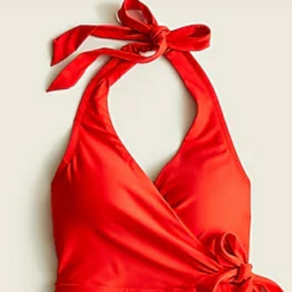 J.Crew Halter wrap swim dress